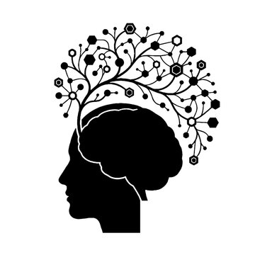 Black silhouette of a human head.