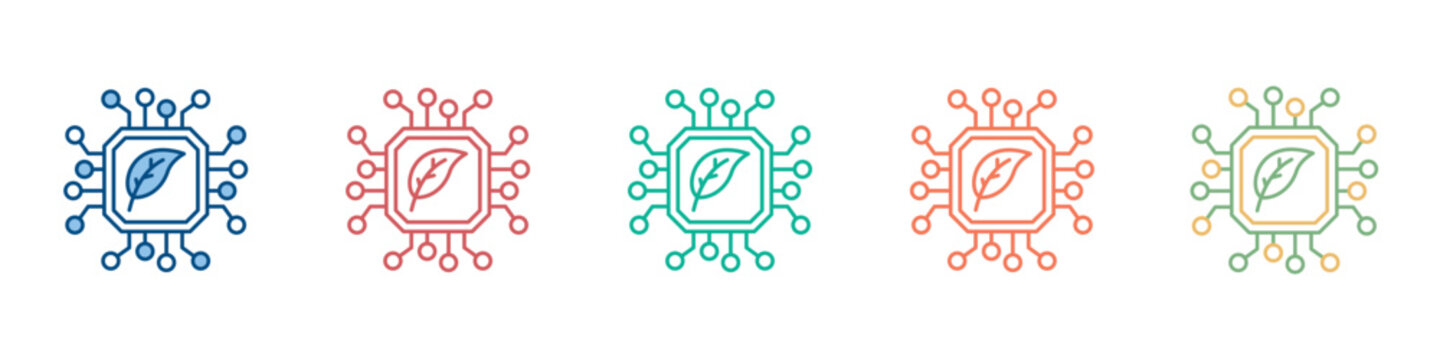 Bio Chip Icon Set Multiple Style Collection