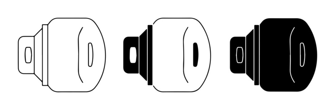 Wireless Earbuds Icons, Bluetooth Audio Devices, Modern Technology Symbols, Minimalist Design