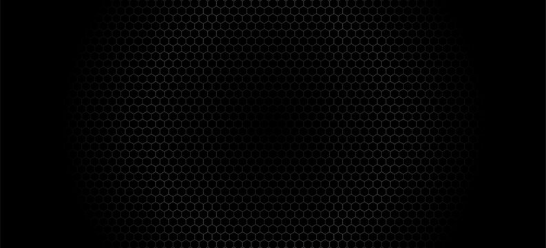 Gray background. Dark hexagon carbon fiber texture. Metal texture steel background. eps 10