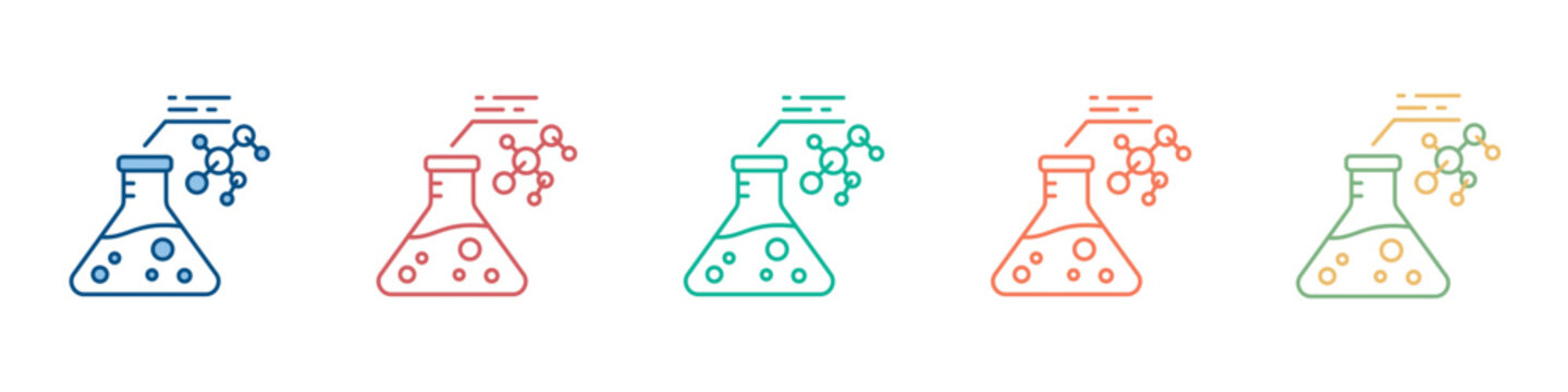 Chemical Synthesis Icon Set Multiple Style Collection