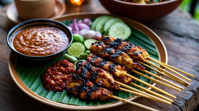 sate ayam, indonesian chicken satay