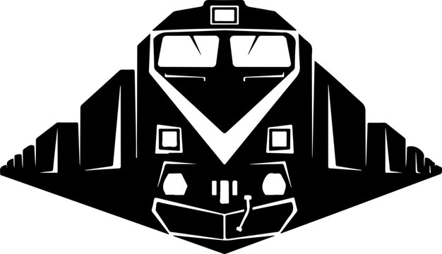 Locomotive, train, engine, black, vector, icon, transportation