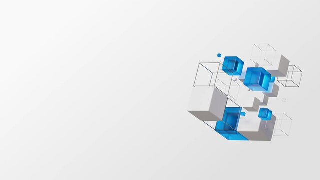 Animated 3D Cube Wall Background. Tech Idle Screen Background. Loop. 4K