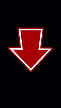 Vertical Red Down Arrow Overlay for **Social Media Description** Reels 4K