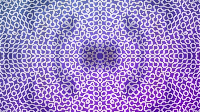 Elegant purple mandala kaleidoscope animation featuring glowing geometric floral symmetry and seamless ornamental patterns, perfect for meditation visuals.