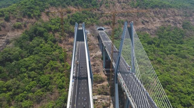 Aerial View of Mumbai Pune Expressway Missing Link
