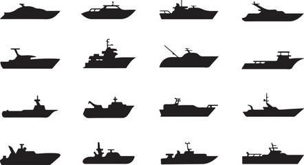 Fototapeta premium Ship and boat icon set. water transport symbol. vessels for travel and transportation. isolated vector