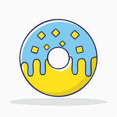Obraz premium Blue and Yellow Donut with Sprinkles