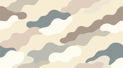 Seamless camouflage pattern with soft wavy organic shapes in muted earth tones © MD