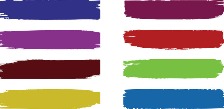 Colorful Brush Stroke Set. Vector paint brush strokes collection. Grungy brushes collection. Permanent marker pen stroke set Vector black paint brush.