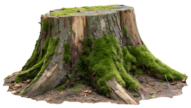 tree stump isolated on white