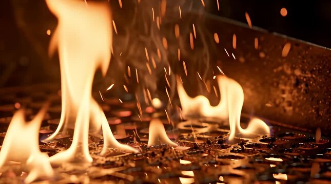 Flames burning on water surface.