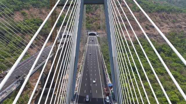 Aerial View of Mumbai Pune Expressway Missing Link
