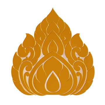kbach khmer traditional Cambodian ornament 3d render