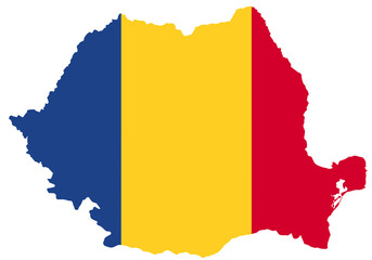 Obraz premium romania map with flag colors