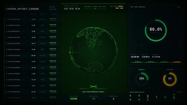 Advanced Carbon Offset Ledger Dashboard: Green Tech ESG HUD