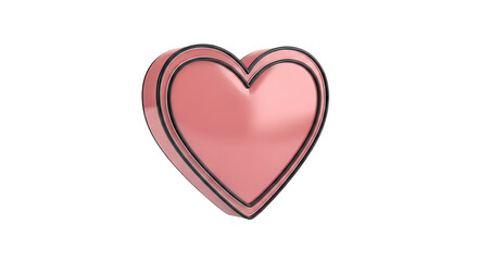 Obraz premium 3D Render of a Pink Heart with Black Outline