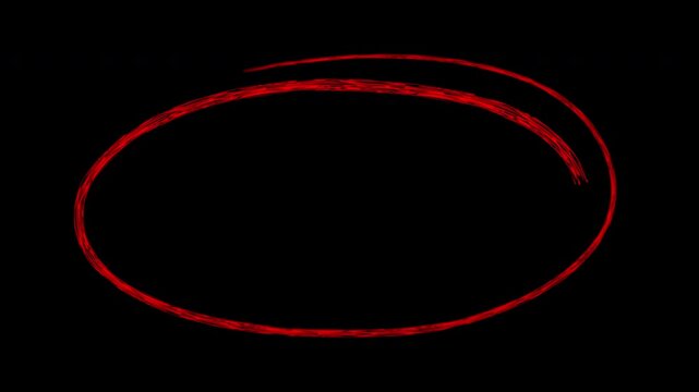 Hand-drawn red circle animation overlay on transparent background, for emphasis doodle