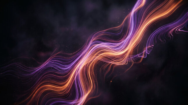 Vibrant Purple Orange Light Trails.