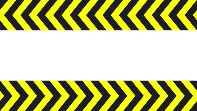 Yellow and Black Chevron Hazard Border With Blank Center Space for Safety Signage