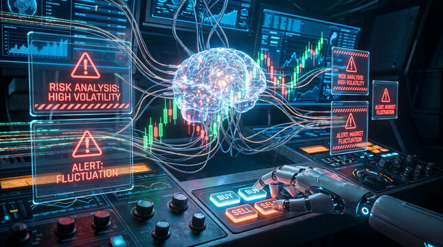 Artificial intelligence brain network with stock market data and robotic hand analysis