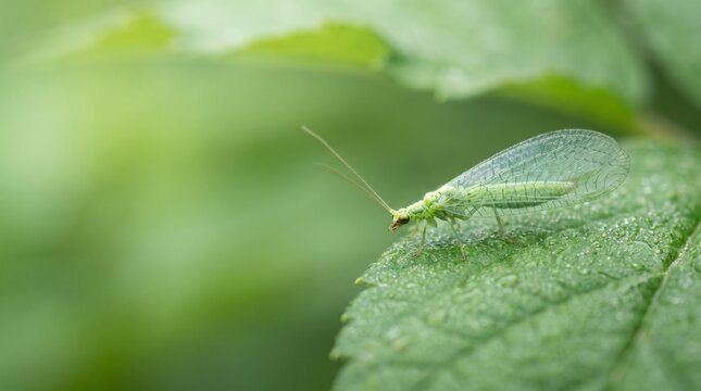 Lacewing insect on leaf