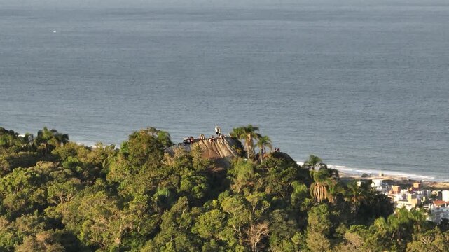 Morro do Lampiao, Campeche in Floprianopolis. Aerial view.