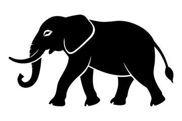 Obraz premium elephant vector illustration, elephant silhouette vector, elephant black symbol 