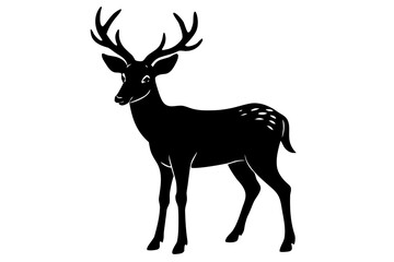 Fototapeta premium deer silhouette vector illustration, deer silhouette vector