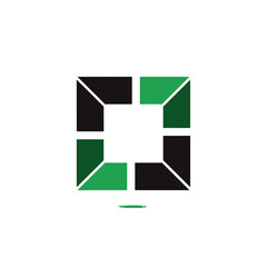 Fototapeta premium Abstract geometric square logo icon isolated on white