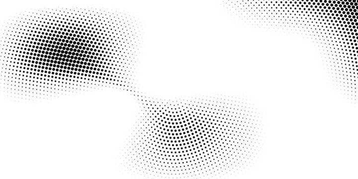 Halftone circular design elements set (monochrome)