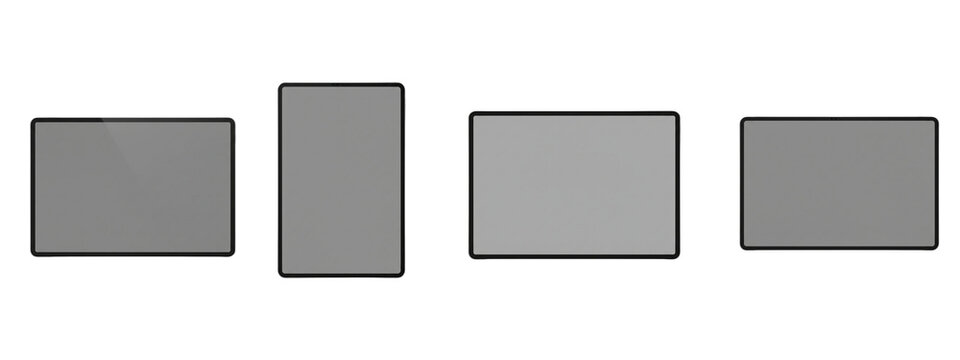 Modern tablet mockups with blank screens for digital display design
