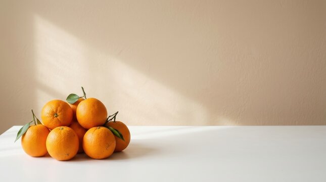 Still life of fresh colorful fruits including oranges, apples, and mandarins on a white background