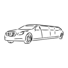Naklejka premium limousine, vector sketch