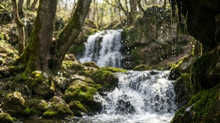 Obraz premium small waterfall in the forest