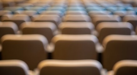 Fototapeta premium Rows of Empty Theater Seats - Awaiting Audience for Performance.