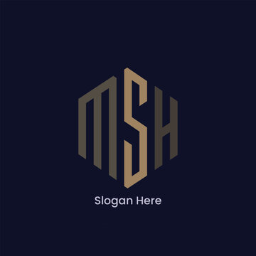 Modern MSH Monogram Logo Design Template