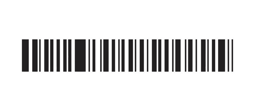 Long barcode vector illustration, extended barcode symbol design