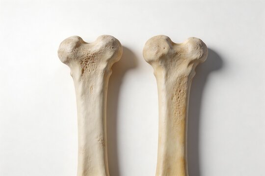 Two bone specimens on white background