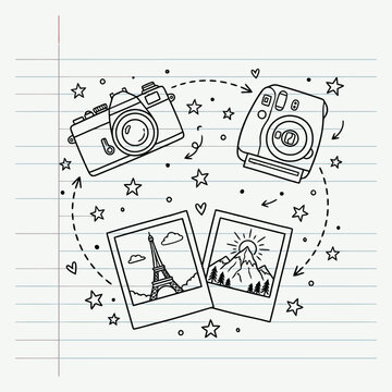 Travel Camera Doodle Journal