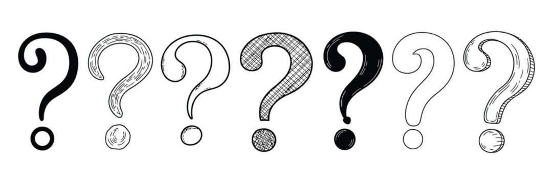 Hand Drawn Question Marks Banner Vector Concept with Doodle Inquiry Symbols, Curiosity Signs and Creative Q&A Background Design for Web Layouts