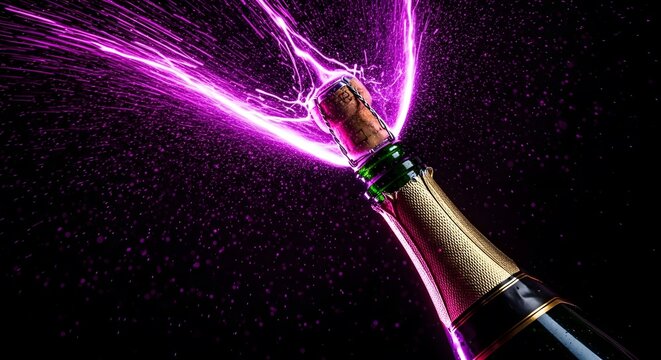 Spectacular lightsaber duel a vibrant clash of purple and gold in a dark setting