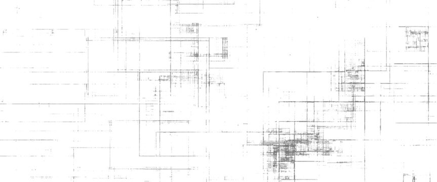 Abstract grid pattern with scattered dots and lines in shades of gray and white background geometric