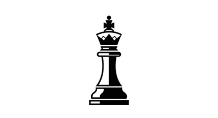 Obraz premium Black Chess King Silhouette - Strategic Game Piece Icon