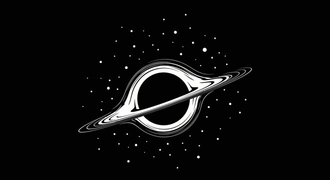 Black Hole Gravitational Pull Cosmic Event in Deep Space with Stars