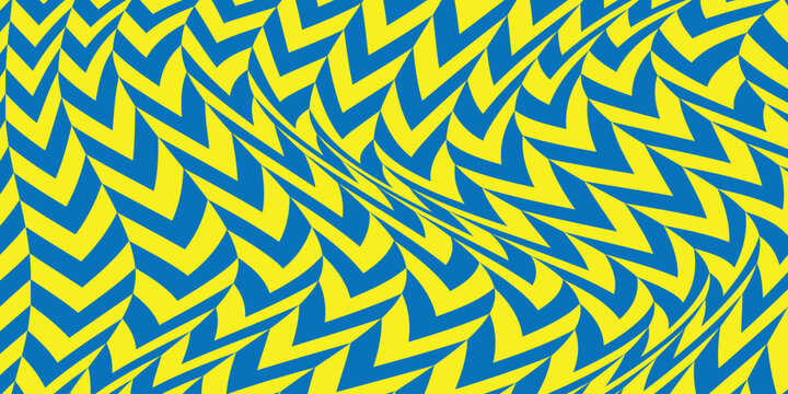 simple blue herringbone wave pattern on yellow for banner poster background.