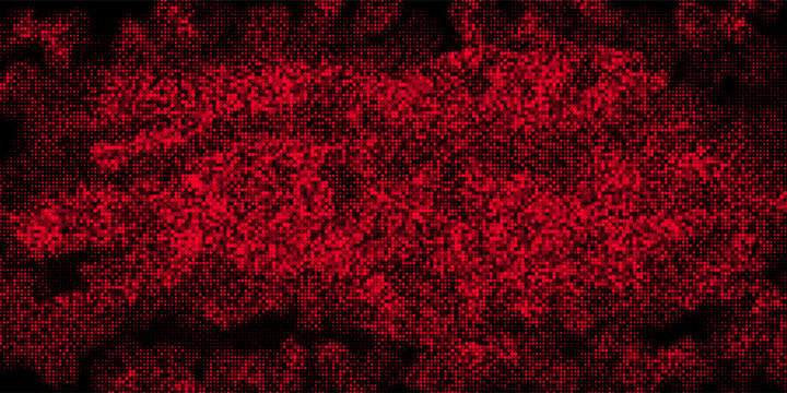 Abstract red black grunge vector background with halftone effect for cover design, poster, cover, banner, flyer and cards. Bright futuristic texture illustration.