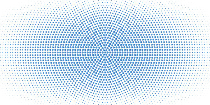 Light BLUE vector illustration which consist of circles. Dotted gradient design for your business. Creative geometric background in halftone style with colored spots.