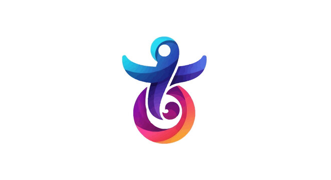 Colorful abstract symbol logo design.